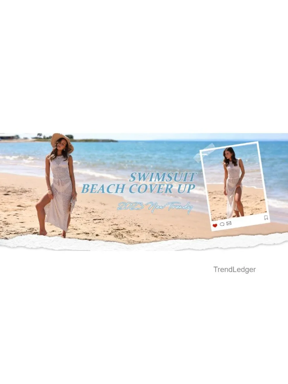 Crochet Hollow Out Sleeveless Side Split Beach Dress Swim Cover Up